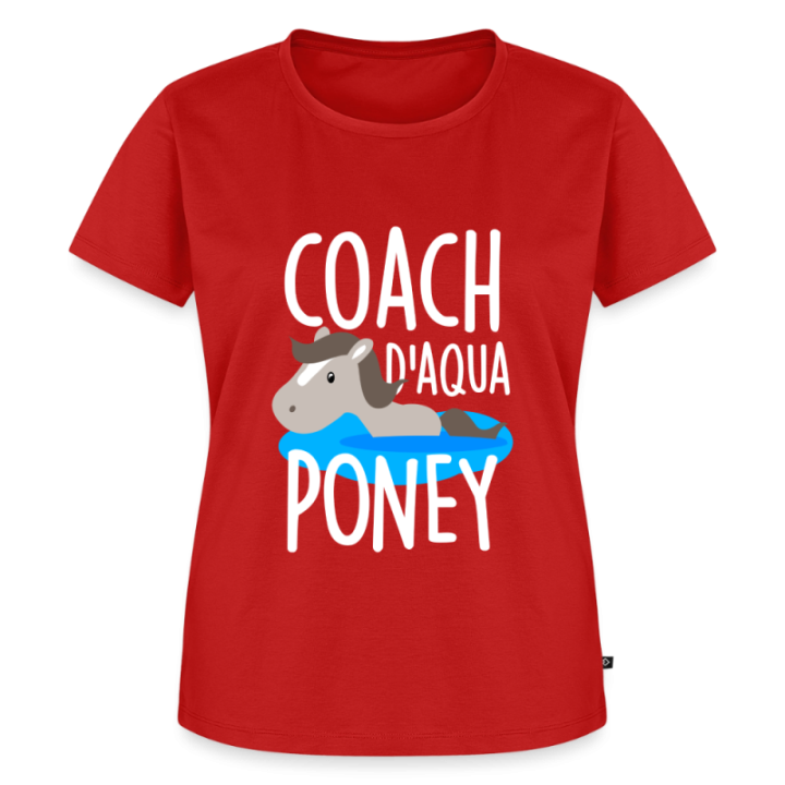 T-shirt premium femme - Coach d'aqua-poney - rouge - front