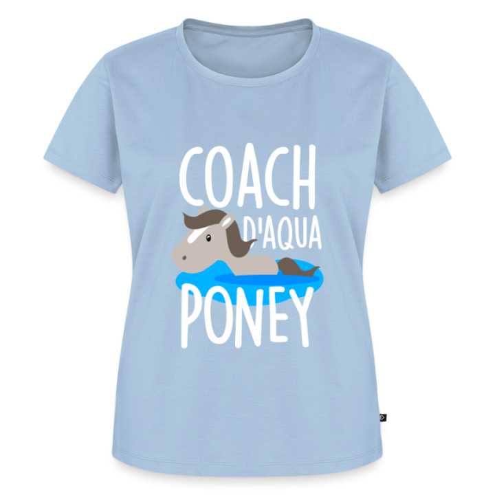 T-shirt premium femme - Coach d'aqua-poney - bleu clair - front