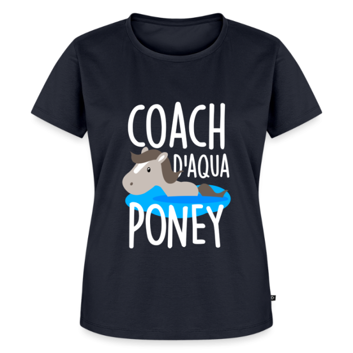 T-shirt premium femme - Coach d'aqua-poney - bleu marine - front