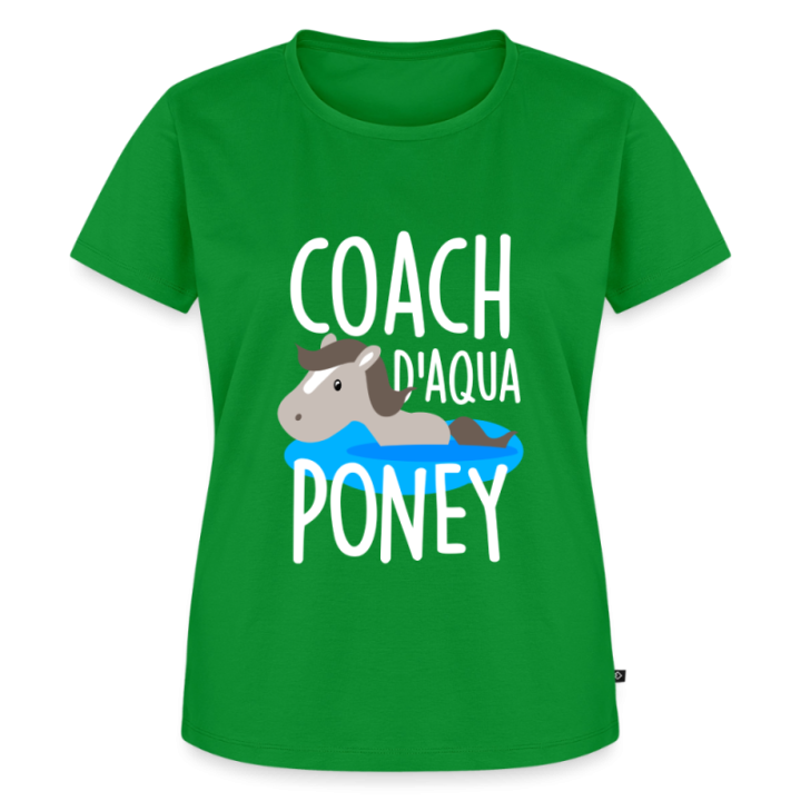 T-shirt premium femme - Coach d'aqua-poney - vert - front