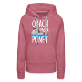 Sweat-shirt à capuche premium femme - Coach d'aqua-poney - mauve - front