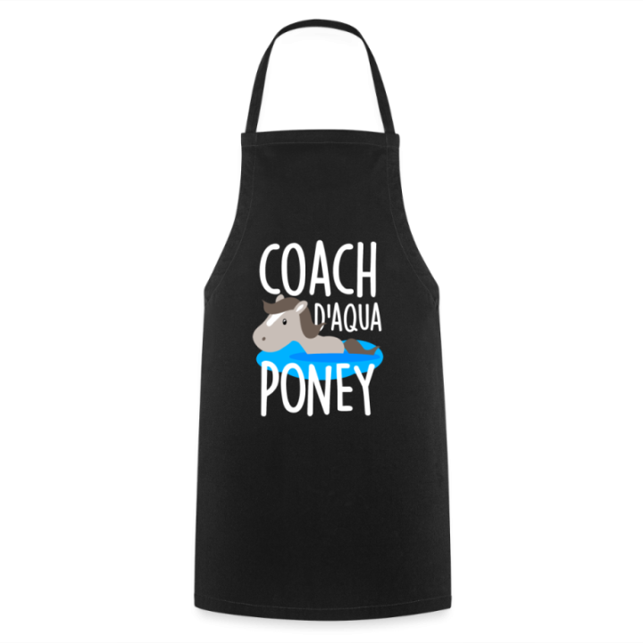 Tablier de cuisine - Coach d'aqua-poney - noir - front