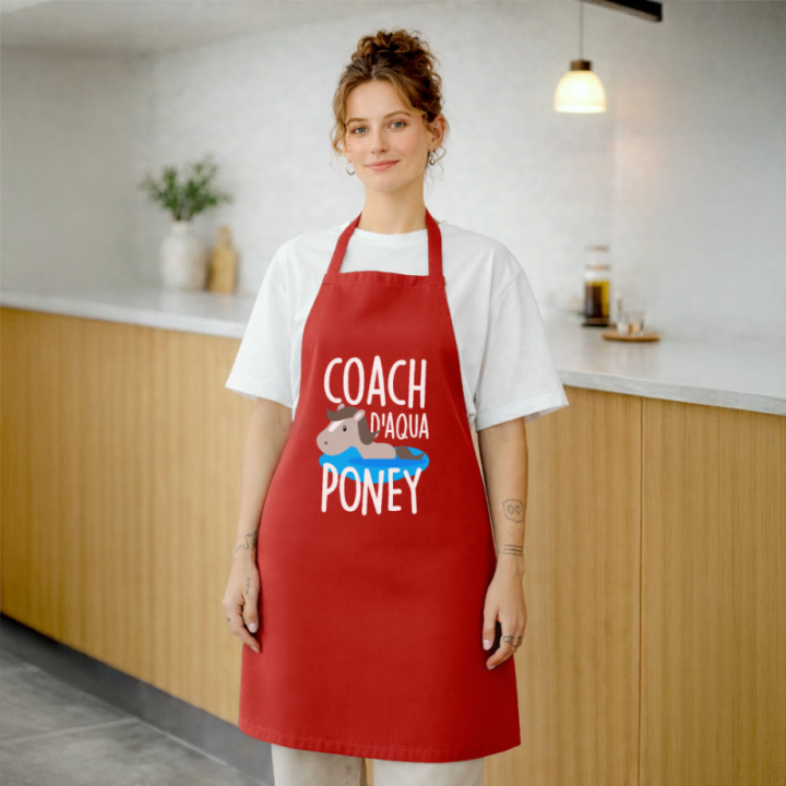 Tablier de cuisine - Coach d'aqua-poney - rouge - front