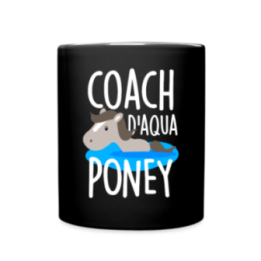 Mug uni - Coach d'aqua-poney - noir - front