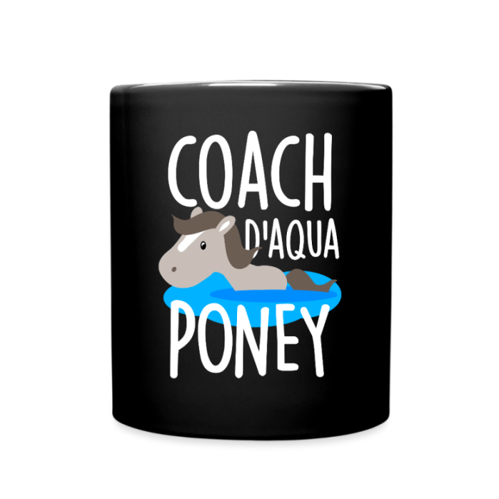Mug uni - Coach d'aqua-poney - noir - front
