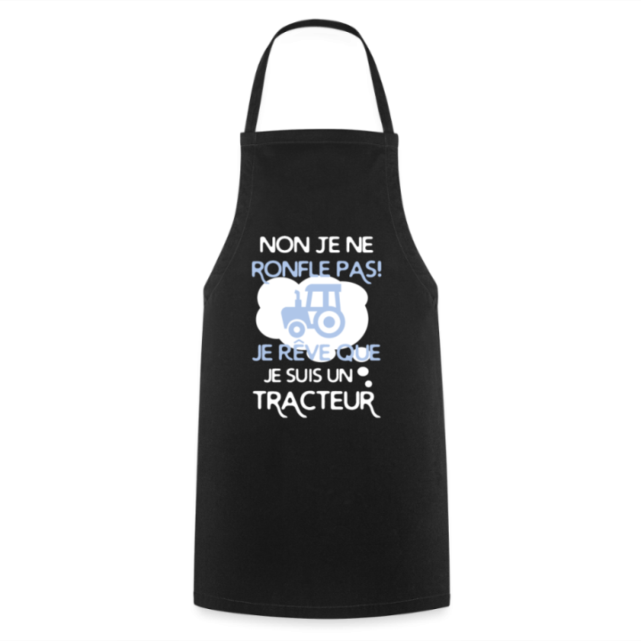 Tablier de cuisine - Je rêve que je suis un tracteur - noir - front