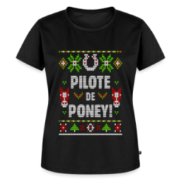 T-shirt premium femme - Pilote de poney - moche - noir - front
