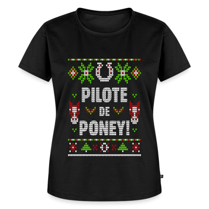 T-shirt premium femme - Pilote de poney - moche - noir - front