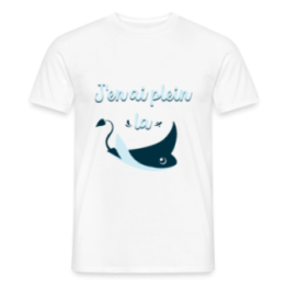 T-shirt homme - Plein la raie - blanc - front