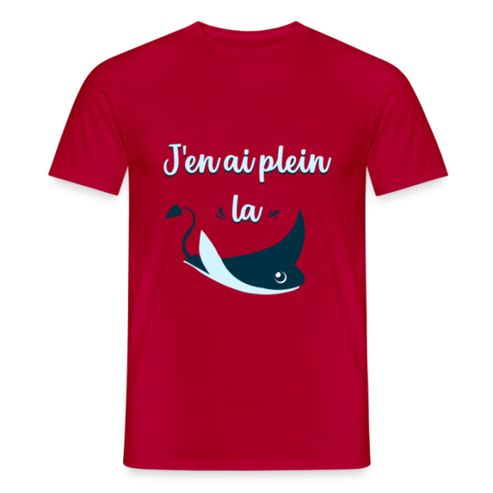 T-shirt homme - Plein la raie - rouge - front