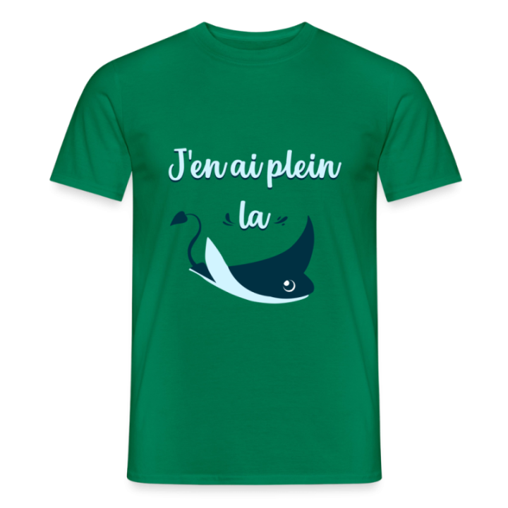 T-shirt homme - Plein la raie - vert - front
