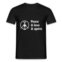 T-shirt homme - Peace Love Apéro - noir - front