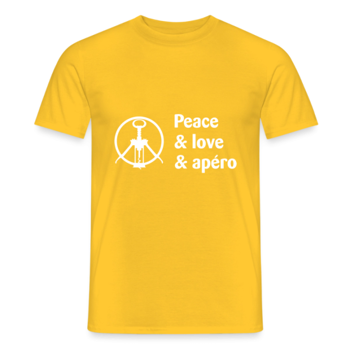 T-shirt homme - Peace Love Apéro - jaune - front
