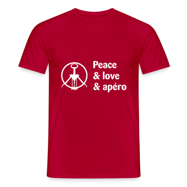 T-shirt homme - Peace Love Apéro - rouge - front