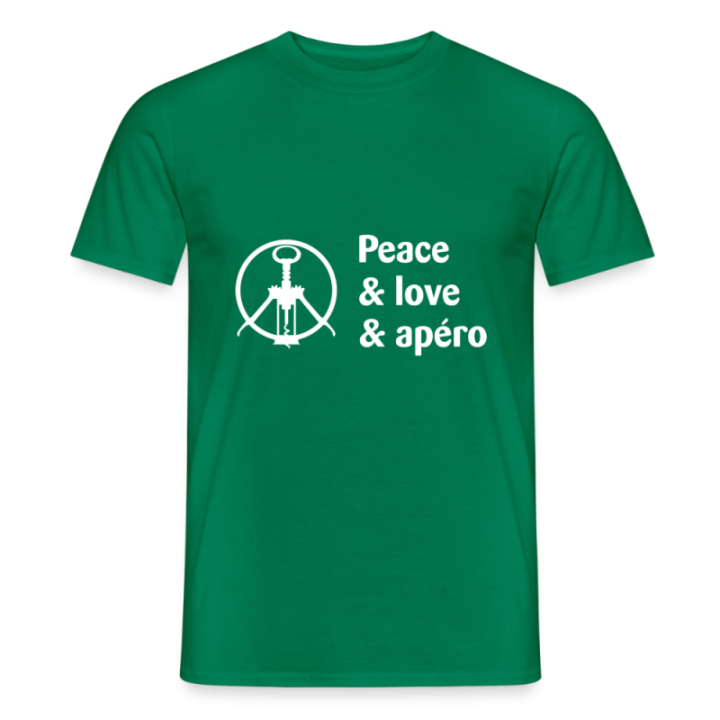 T-shirt homme - Peace Love Apéro - vert - front