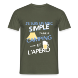 T-shirt homme - Un mec simple: Camping et apéro
