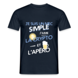T-shirt homme - Un mec simple: Crypto et apéro
