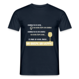 T-shirt homme - Je veux juste un autre verre - marine - front