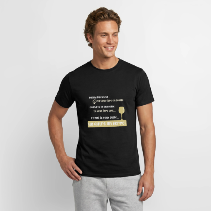 T-shirt homme - Je veux juste un autre verre - noir - front