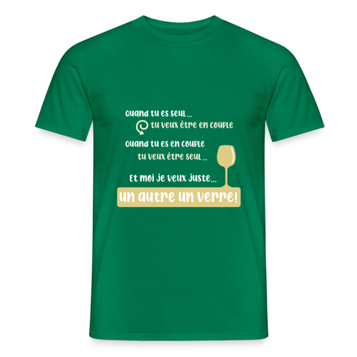 T-shirt homme - Je veux juste un autre verre - vert - front