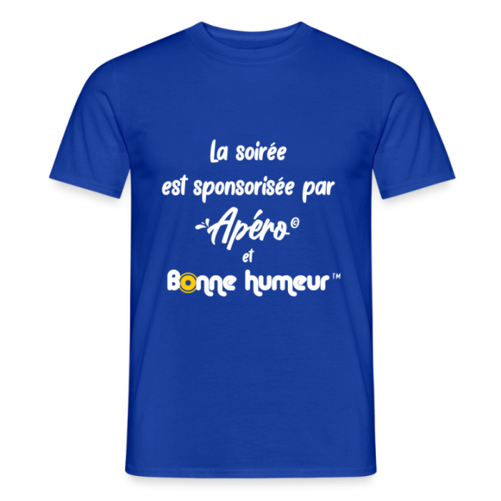T-shirt homme - Soirée apéro et bonne humeur - bleu foncé - front
