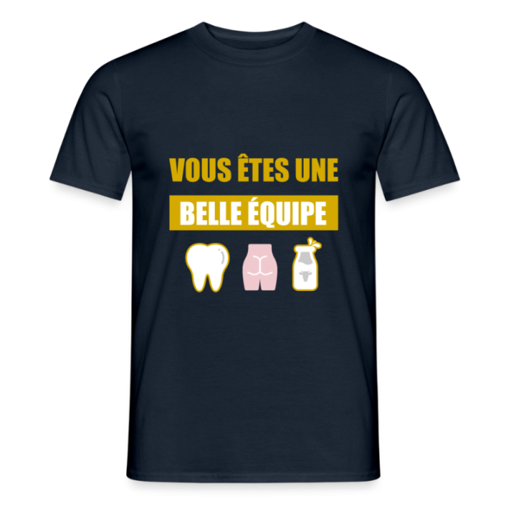 T-shirt homme - Une belle équipe (énigme) - marine - front
