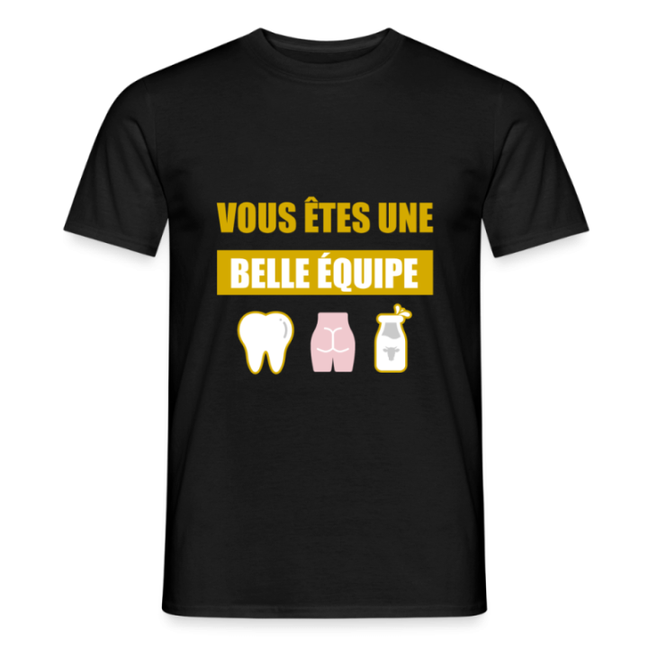 T-shirt homme - Une belle équipe (énigme) - noir - front