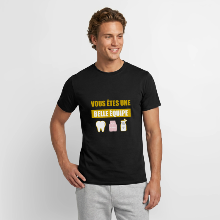 T-shirt homme - Une belle équipe (énigme) - noir - front