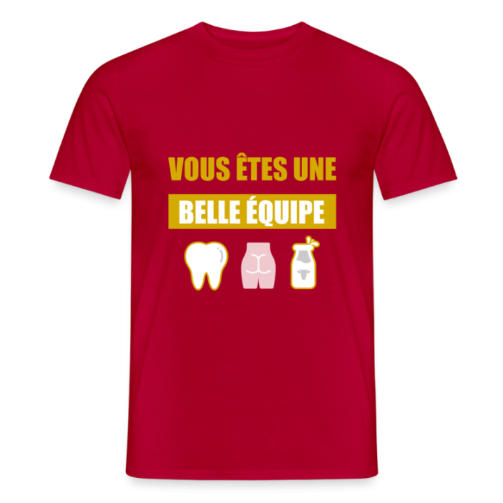 T-shirt homme - Une belle équipe (énigme) - rouge - front