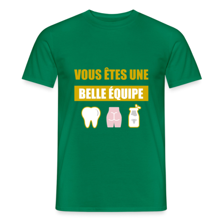 T-shirt homme - Une belle équipe (énigme) - vert - front