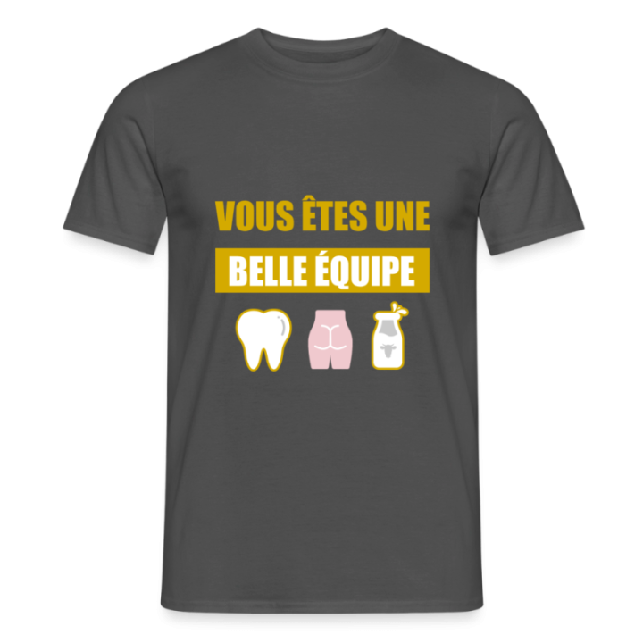 T-shirt homme - Une belle équipe (énigme) - charbon - front