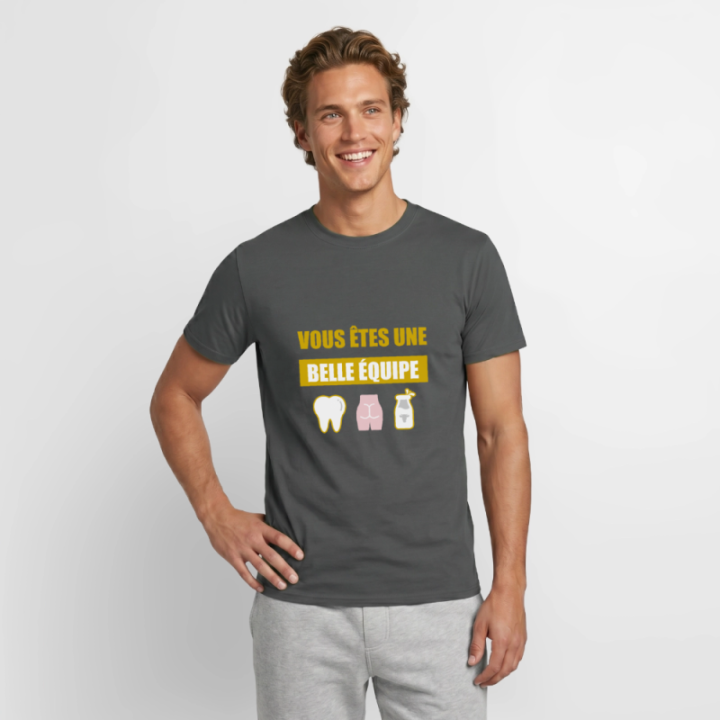 T-shirt homme - Une belle équipe (énigme) - charbon - front