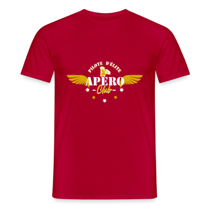 T-shirt homme - Apéro club - rouge - front