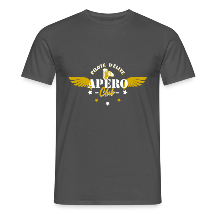 T-shirt homme - Apéro club - charbon - front