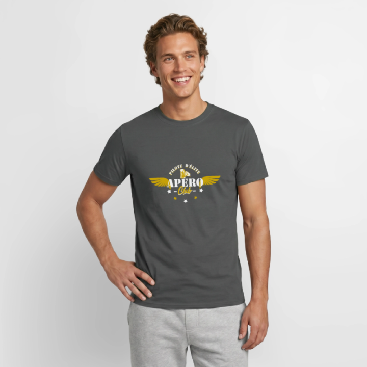 T-shirt homme - Apéro club - charbon - front