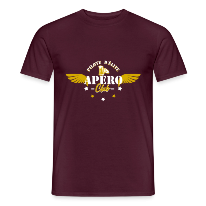 T-shirt homme - Apéro club - rouge brique - front