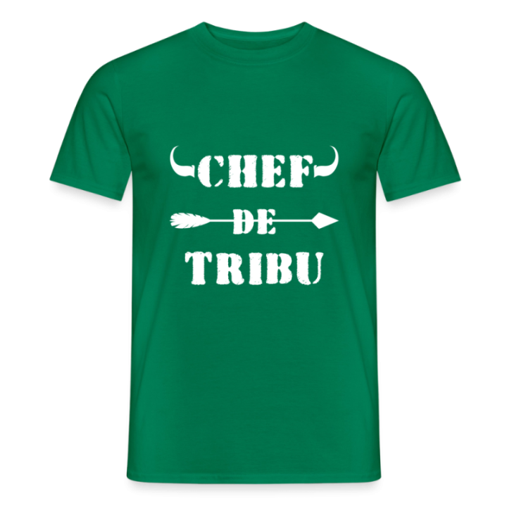 T-shirt homme - Chef de tribu - vert - front