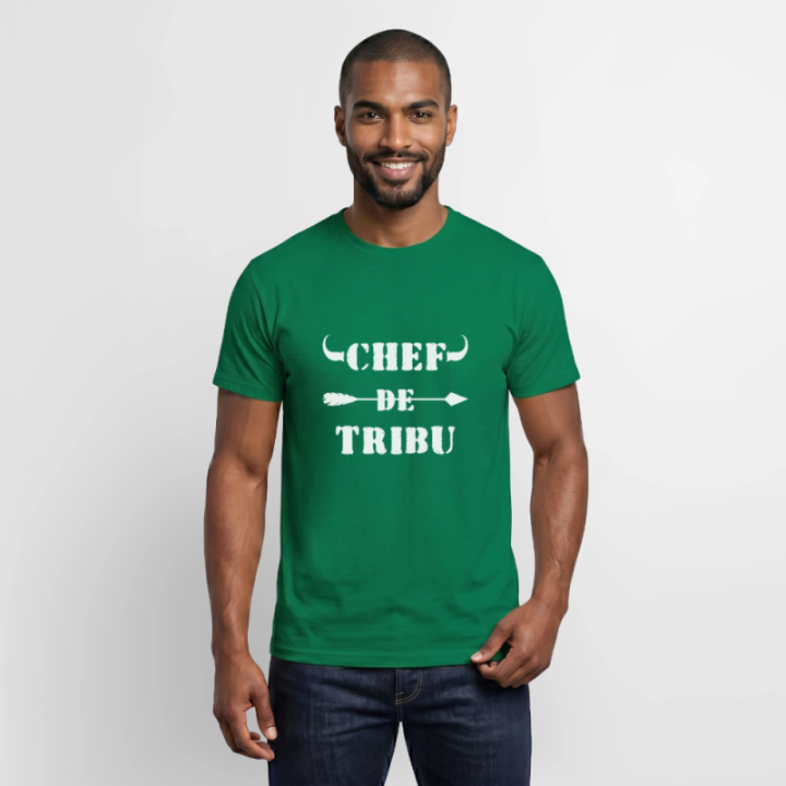 T-shirt homme - Chef de tribu - vert - front