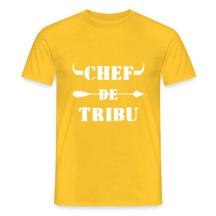 T-shirt homme - Chef de tribu - jaune - front