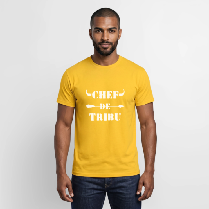 T-shirt homme - Chef de tribu - jaune - front