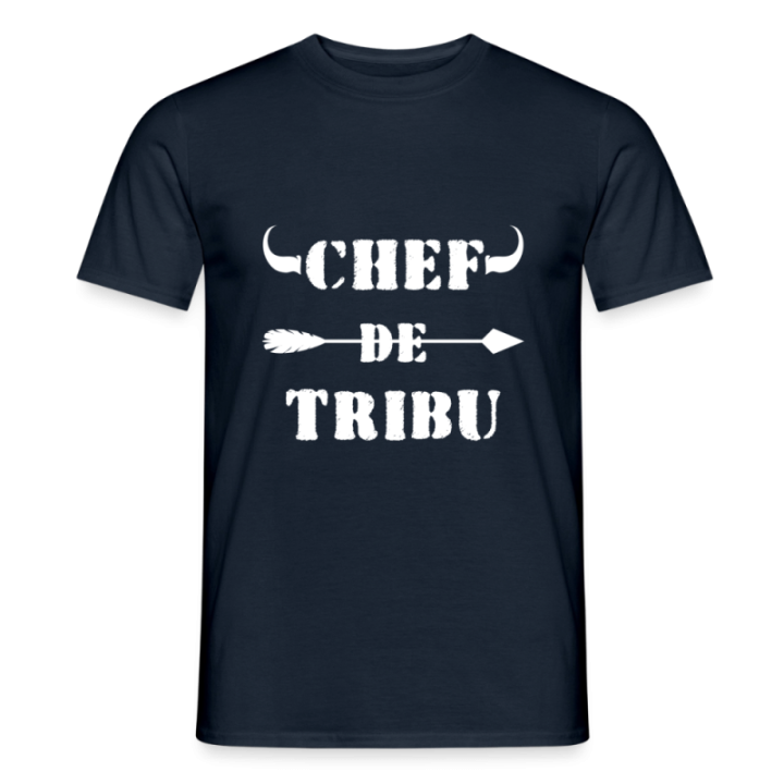 T-shirt homme - Chef de tribu - marine - front
