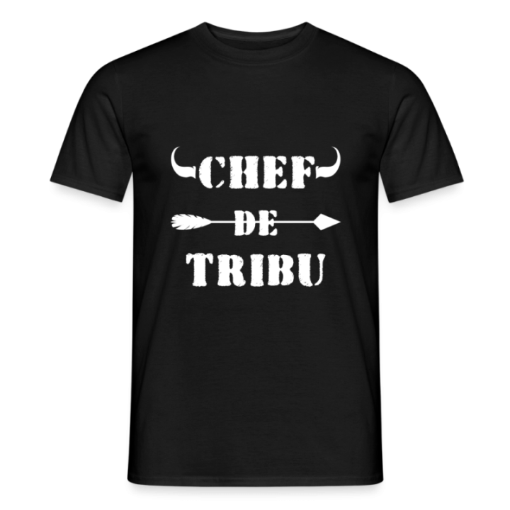 T-shirt homme - Chef de tribu - noir - front