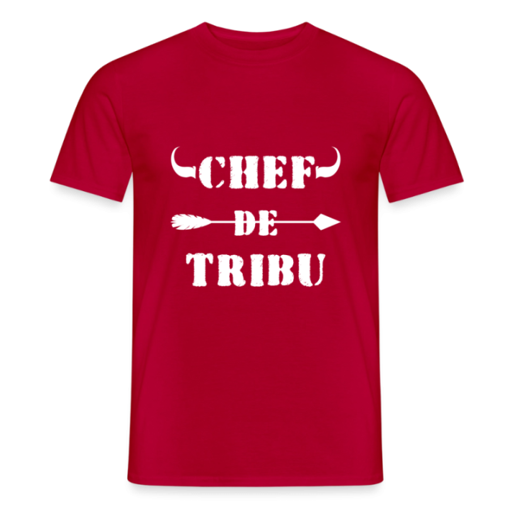 T-shirt homme - Chef de tribu - rouge - front