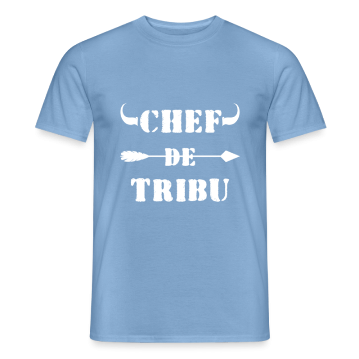T-shirt homme - Chef de tribu - carolina blue - front