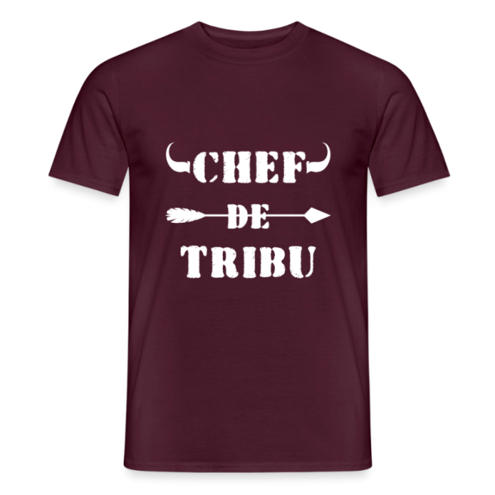 T-shirt homme - Chef de tribu - rouge brique - front