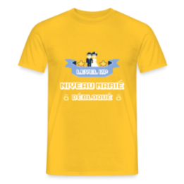 T-shirt homme - Level-up: Niveau marié débloqué - jaune - front
