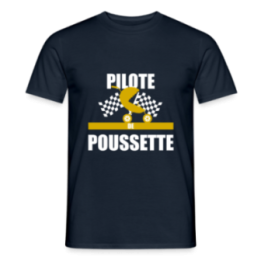 T-shirt homme - Pilote de poussette - marine - front