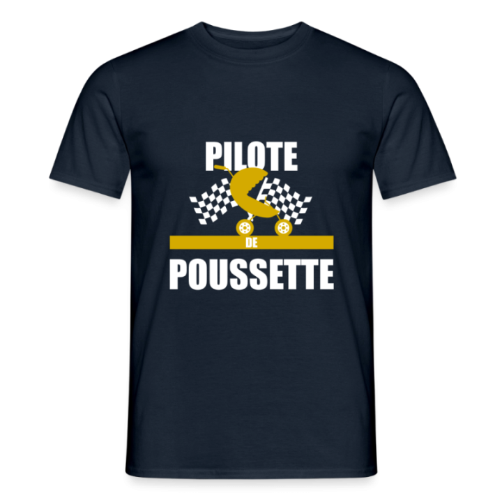 T-shirt homme - Pilote de poussette - marine - front