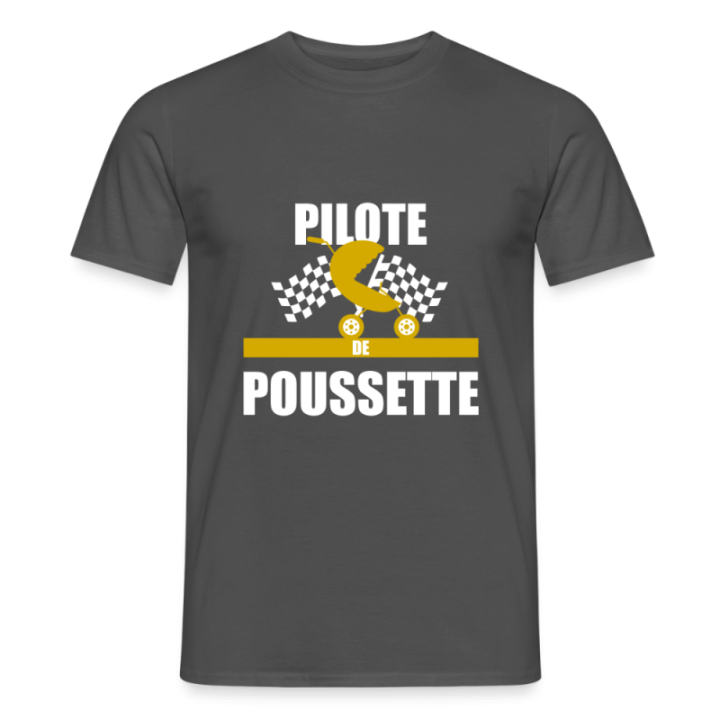 T-shirt homme - Pilote de poussette - charbon - front