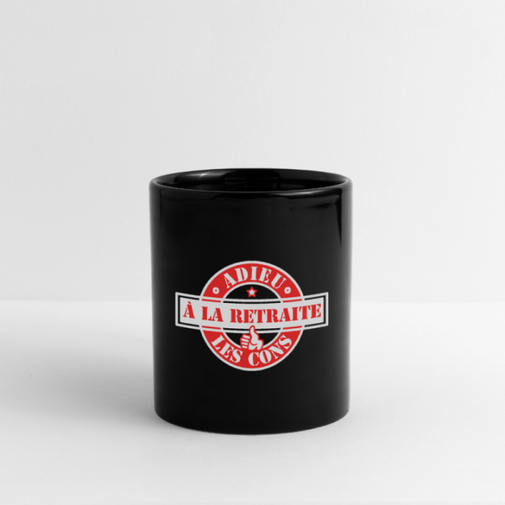 Mug uni - À la retraite: Adieu les cons - noir - front